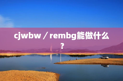 cjwbw／rembg能做什么？